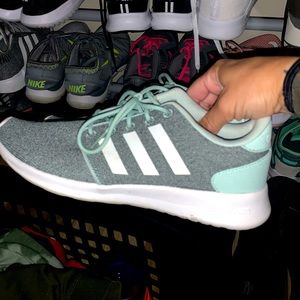 adidas gray & mint sneakers